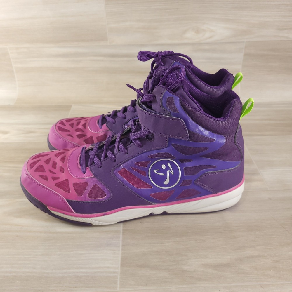 Zumba Energy Rush  Dance Sneakers Sz 9 Purple Pink High Top Gym Fitness Workout